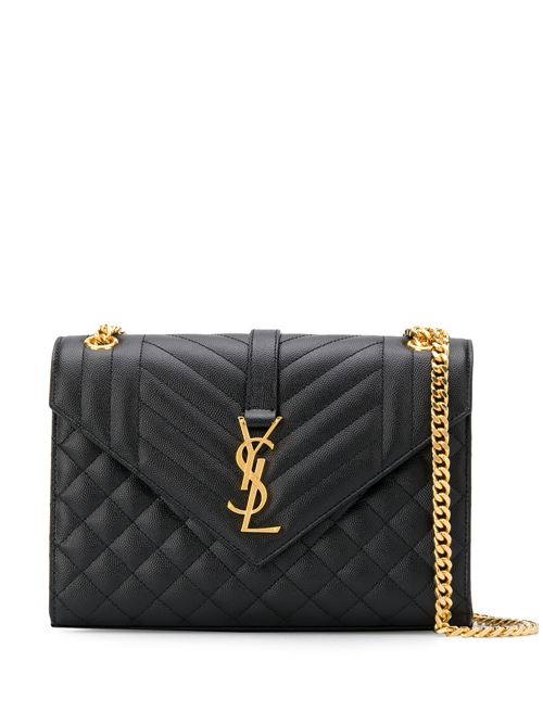 Medium envelope in grain de poudre quilted leather SAINT LAURENT | 600185BOW911000